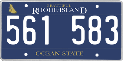 RI license plate 561583
