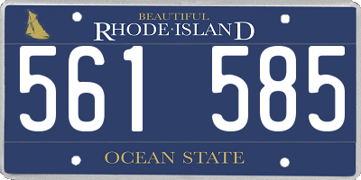RI license plate 561585