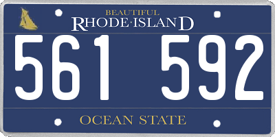 RI license plate 561592