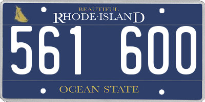 RI license plate 561600
