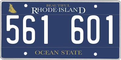 RI license plate 561601