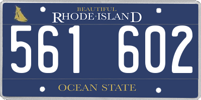 RI license plate 561602