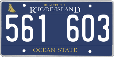 RI license plate 561603