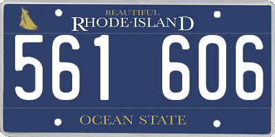 RI license plate 561606