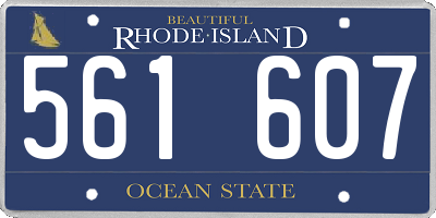 RI license plate 561607