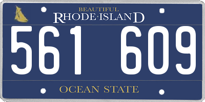RI license plate 561609