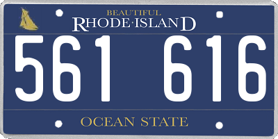 RI license plate 561616