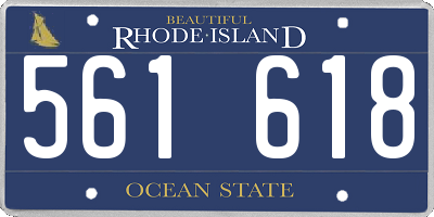RI license plate 561618