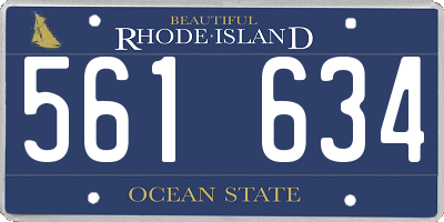 RI license plate 561634