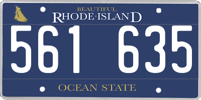 RI license plate 561635