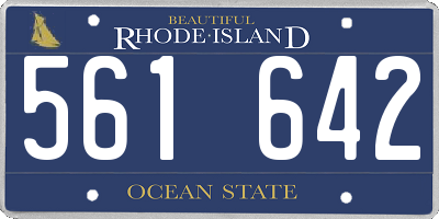 RI license plate 561642