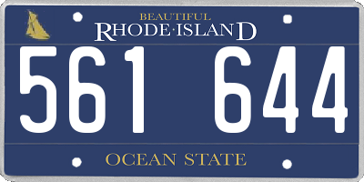 RI license plate 561644