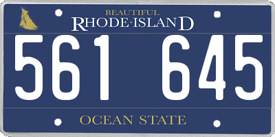 RI license plate 561645