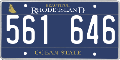 RI license plate 561646