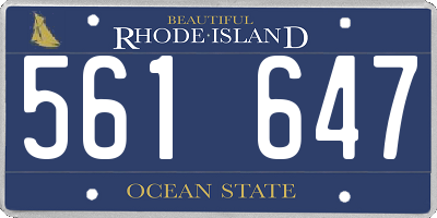 RI license plate 561647