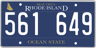 RI license plate 561649