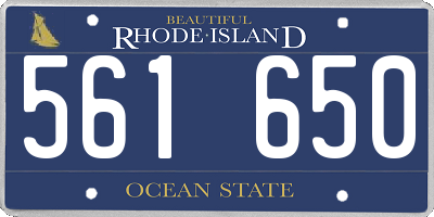 RI license plate 561650