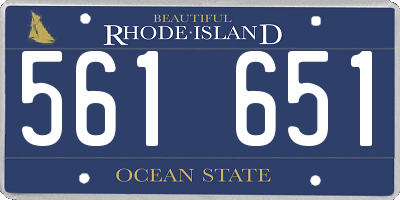 RI license plate 561651