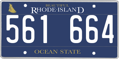 RI license plate 561664