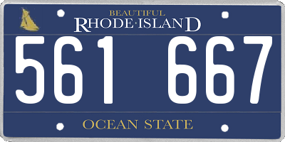 RI license plate 561667