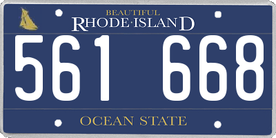 RI license plate 561668