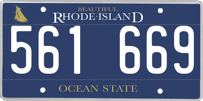 RI license plate 561669