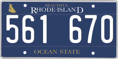 RI license plate 561670