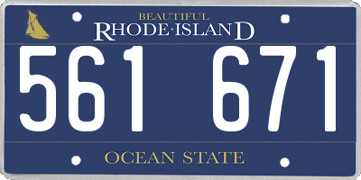 RI license plate 561671