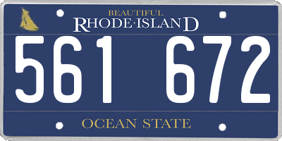 RI license plate 561672