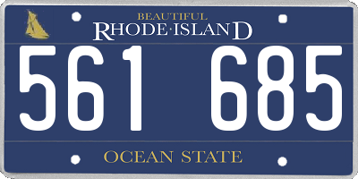 RI license plate 561685