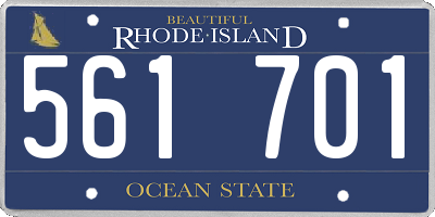 RI license plate 561701
