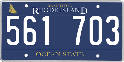 RI license plate 561703