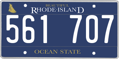 RI license plate 561707