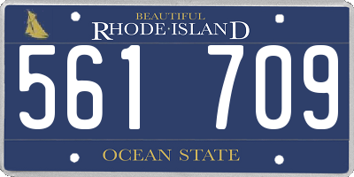 RI license plate 561709