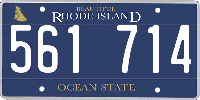 RI license plate 561714