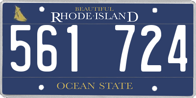 RI license plate 561724