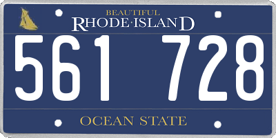 RI license plate 561728