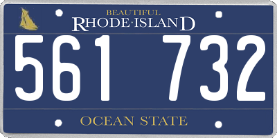 RI license plate 561732