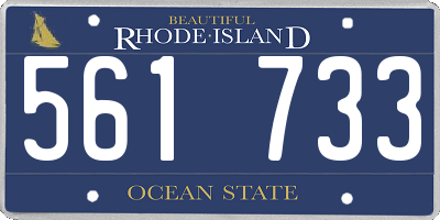 RI license plate 561733