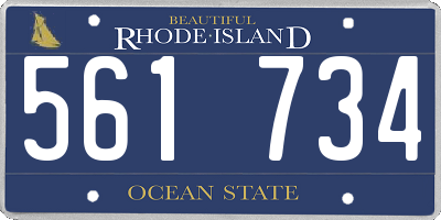 RI license plate 561734