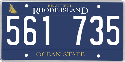 RI license plate 561735
