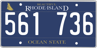 RI license plate 561736