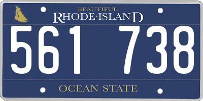 RI license plate 561738