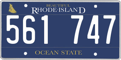 RI license plate 561747