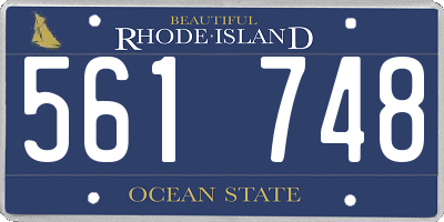 RI license plate 561748