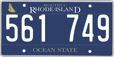 RI license plate 561749