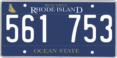 RI license plate 561753