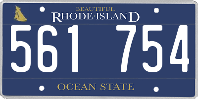 RI license plate 561754