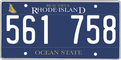 RI license plate 561758