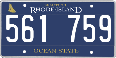 RI license plate 561759